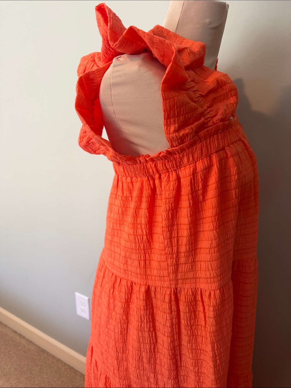 THML Orange Ruffled Strap Maxi Dress - Picture 3 of 4